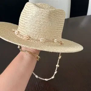 Lack of Color Seashell Fedora *size XL* Worn once! Straw Fedora Hat with Seashell Strap | Lack of Color [US] main image 2